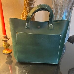 Portland leather goods PLG Aruba / mermaid green teal mini crossbody tote bag